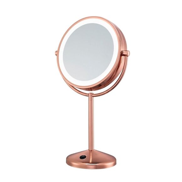Conair Rose Gold Vanity LED Double-Sided 1X/10X Magnification Mirror - Picture 3 of 11